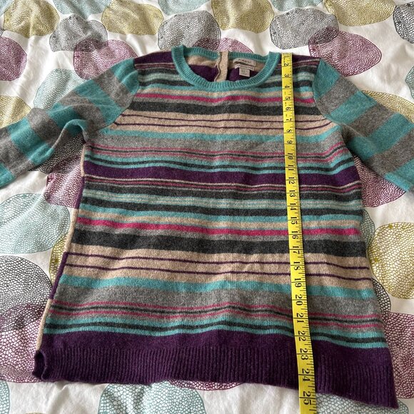 KEW LONDON 100% Extra Fine Merino Wool Crewneck Striped Sweater Size Extra Large - Picture 8 of 9